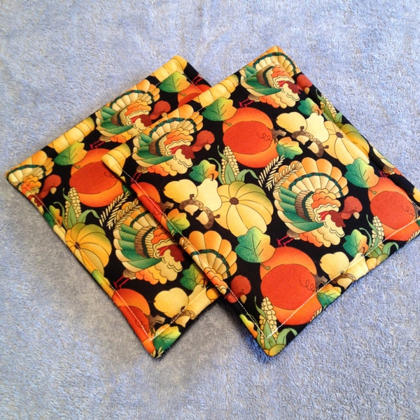 Turkey Print Potholders set of 2