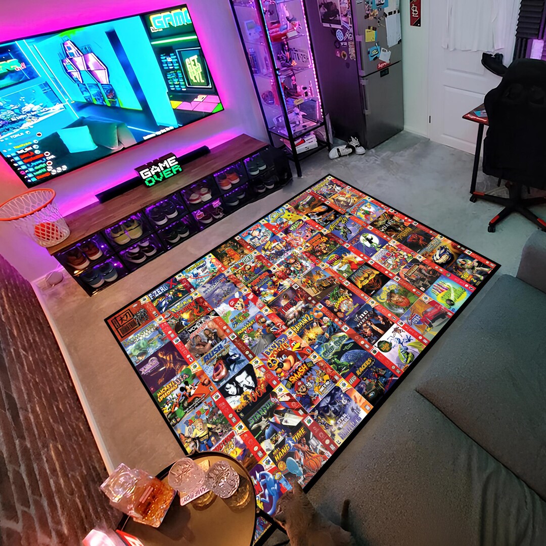 Rug Raly Game Video Game Rug,retro Games Rug,gamer Rug,colorful Rug,game Decor,gaming ...