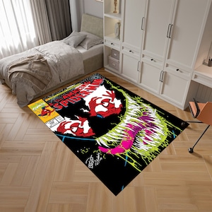 Spiderman Rug, Venom Rug, Themed Rug,Fantastic Rug,Area Rug,Kids Rug,Colorful Rug,Sci-Fi Rug,Marvel Rug,Gift for her,Unique Rug,Bestseller