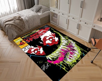 Spiderman Rug, Venom Rug, Themed Rug,Fantastic Rug,Area Rug,Kids Rug,Colorful Rug,Sci-Fi Rug,Marvel Rug,Gift for her,Unique Rug,Bestseller