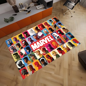 Superheros Rug,Marvel Characters Rug,Avengers Rug,Fantastic Rug,Movie Decor,Colorful Rug,Hypebeast Rug,Area Rugs,Kids Room Rug,Gifts for her