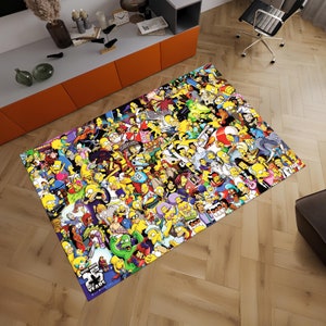 Simpsons Rug, Fantastic Rug, Cool Rugs, Legend Rug,Adult Rug,Colorful Rug,Unique Rug,Anime Decor,Custom Rug,Anime Rug,Area Rug,Gifts for Her