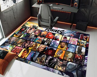 Marvel Rivals Rug, Customizable, Marvel Game Rug, Marvel Characters Rug, Rivals Game Rug,Super Heros Rug, Game Room Rug, Game Decor