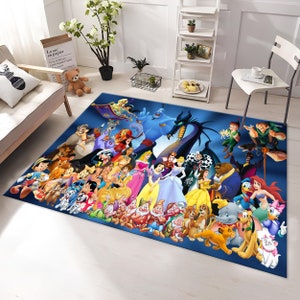 Alfombra de Mickey Mouse, alfombra de princesas, alfombra de dibujos animados, alfombra bonita, alfombra colorida, alfombra suave, alfombra personalizada, alfombra de guardería, alfombra para niños, decoración de guardería, regalo para niños