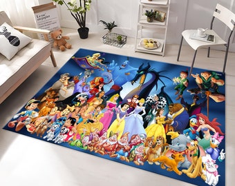 Mickey Mouse Rug,Princesses Rug,Cartoon Rug,Cute Rug,Colorful Rug,Soft Rug,Custom Rug,Nursery Rug,Children&#39;s Rug,Nursery Decor,Gift for Kids