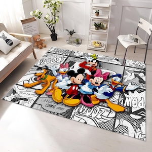 Mickey Mouse Rug, Minnie Mouse Rug, Cartoon Rug, Custom Rug, Nursery Rug, Cute Rug,Area Rugs,Children&#39;s Room Rug,Nursery Decor,Gift for Kids