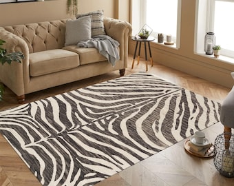 Animal Pattern Rug, Zebra Pattern Rug, Aesthetic Rug, Modern Rug, Colorful Rug,Home Decor,Area Rug,Rugs for Living Room,Housewarming gift