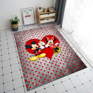 Minnie Mouse Rug, Mickey Mouse Rug,Children&#39;s Rug,Colorful Cartoon Rug,Custom Rug,Nursery Rug,Cute Rug,Area Rugs,Nursery Decor,Gift for Kids
