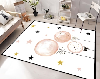 Balloon Rug, Soft Rug, Star Rug, Cute Rug, Colorful Rug, Children's Room Rug, Custom Rug, Nursery Rug, Area Rugs,Nursery Decor,Gift for Kids