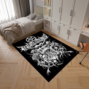 Demon Rug, Devil Rug, Satanic Rug, Gothic Rug,Horror Art Rug,Horror Decor,Fear Rug,Unique Rug,Area Rug,Custom Rug,Boys Room Rug,Gift for Her