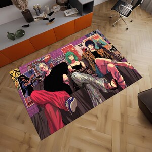 Manga Rug,Kawai Rug,Mixed Anime Rug,Cool Rugs,Colorful Rug,Fantastic Rug,Anime Rug,Anime Decor,Nursery Rug,Custom Rug,Area Rug,Gift for Her