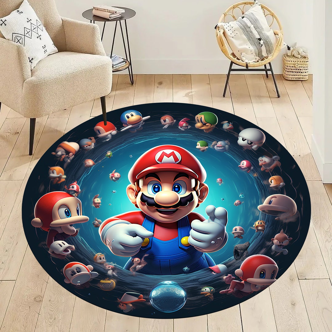 Video Game Rug, Retro Game Rug, Colorful Rug,child Rug,round Rug,cute ...