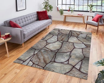 Pattern Rug, Stone Pattern Rug, Stone Rug, Grey Rug, Modern Rug,Home Decor, Area Rug, Aesthetic Rug, Rugs for Living Room, Housewarming Gift