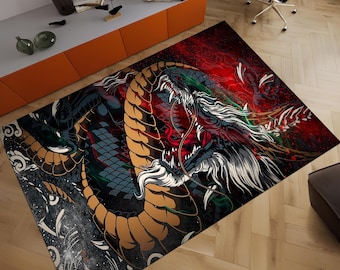 Dragon Rug, Dragon Decor, Art Rug, Japanese Life Dragon Rug, Artistic Rug, Bedroom Rug, Rugs for Living Room, Area Rug, Personalized Rug
