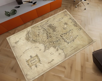 Middle Earth Map Rug,Rug,LOTR Rug,Map Rug,Awesome Rug,Unique Rug,LOTR Map Fantastic Rug,Movie Decor,Area Rug,Boys Room Rug,Gifts for Her