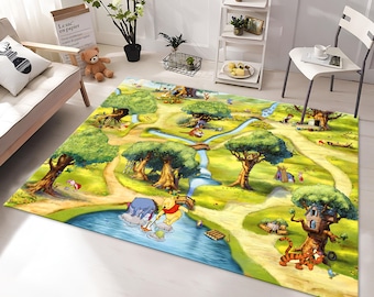 Winnie The Pooh Rug, Kids Rug, Colorful Rug, Custom Rug, Child Rug, Nursery Rug,Cute Rug,Area Rug,Kids Room Rug,Nursery Decor,Gift for Kids