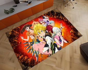 Kawai-tapijt, manga-tapijt, gemengde anime-tapijt, coole tapijten, kleurrijk tapijt, fantastisch tapijt, anime-tapijt, anime-decor, kinderkamertapijt, aangepast tapijt, vloerkleed, cadeau voor haar
