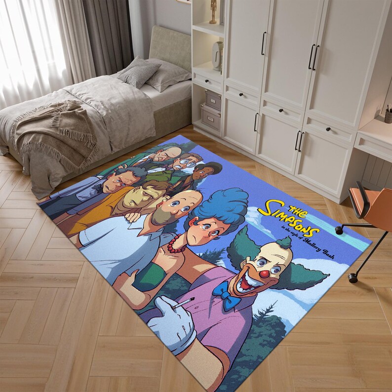 Animated Series, Web Comic, Simpson Themed Rug, Adult Rug, Colorful Rug ...