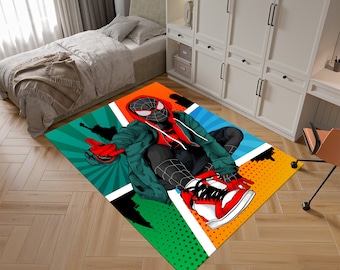Spiderman Rug,Super Hero Rug,Fantastic Rug,Shoes Rug,Area Rug,Kids Rug,Colorful Rug,Cool Rugs,Marvel Rug,Gift for Her ,Movie Rug,Movie Decor