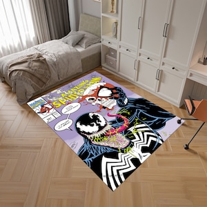 Venom Rug, Spiderman Rug, Themed Rug, Fantastic Rug, Area Rug,Kids Rug,Colorful Rug,Sci-Fi Rug,Marvel Rug,Gift for her,Unique Rug,Bestseller