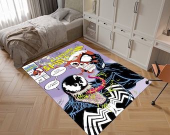 Venom Rug, Spiderman Rug, Themed Rug, Fantastic Rug, Area Rug,Kids Rug,Colorful Rug,Sci-Fi Rug,Marvel Rug,Gift for her,Unique Rug,Bestseller