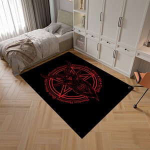 Devil Rug, Satanic Rug, Demon Rug, Gothic Rug,Horror Art Rug,Horror Decor,Fear Rug,Unique Rug,Area Rug,Custom Rug,Boys Room Rug,Gift for Her