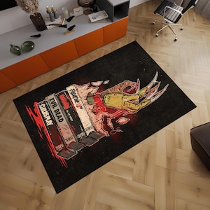 Horror Movie Series Rug, Movie Rug, Horror Rug, Fear Rug, Minimalist Rug, Horror Decor, Gothic Rug, Area Rugs, Boys Room Rug, Gifts for her