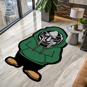 Doctor Doom Rug, Quasimoto Rug, Doom Rug, Mf Doom Rug, Quasimoto &#39;Lord Quas&#39;, Quasimoto Inspired Rug, Hip Hop Rug, Tufted Look Printed Rug