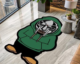 Doctor Doom Rug, Quasimoto Rug, Doom Rug, Mf Doom Rug, Quasimoto 'Lord Quas', Quasimoto Inspired Rug, Hip Hop Rug, Tufted Look Printed Rug