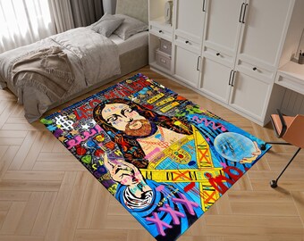 Alfombra popular, alfombra pop art, alfombra de graffiti, alfombra de arte colorido, alfombra única, alfombras geniales, alfombra moderna, alfombra personalizada, alfombra de área, alfombras para sala de estar, regalos para ella