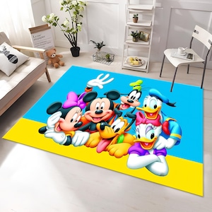 Minnie Mouse Rug, Mickey Mouse Rug, Cartoon Rug, Custom Rug, Nursery Rug, Cute Rug,Area Rugs,Children&#39;s Room Rug,Nursery Decor,Gift for Kids