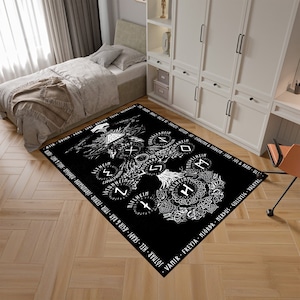Satanic Rug, Demon Rug,Devil Rug, Gothic Rug,Horror Art Rug,Horror Decor,Fear Rug,Unique Rug,Area Rug,Custom Rug,Boys Room Rug,Gift for Him