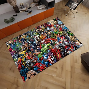 Fantastic Rug,Marvel Characters Rug,Avengers Rug,Superheros Rug,Movie Decor,Colorful Rug,Hypebeast Rug,Area Rugs,Kids Room Rug,Gifts for her