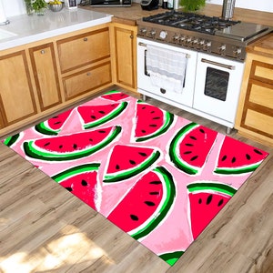 Watermelon Rug,Kitchen Rug,Fruit Rug,Kitchen Decor,Colorful Rug,Gift for Kitchen,Kitchen Runner,Gift for Mom,Modern Rug,Custom Rug,Area Rugs