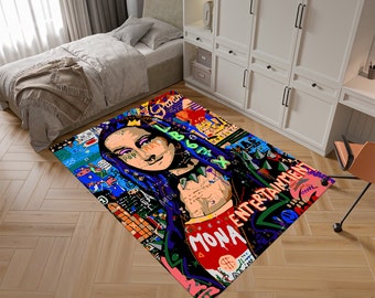 Alfombra de graffiti, alfombra de arte pop, alfombra de arte colorido, alfombra de mujer, alfombra única, alfombras geniales, alfombra moderna, alfombra personalizada, alfombras de área, alfombras para sala de estar, regalos para ella