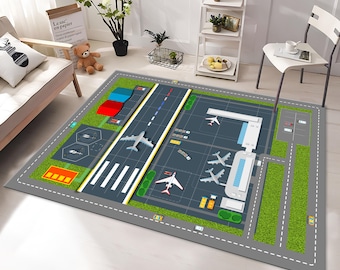 Airport Rug,Play Rug,Play Decor,Fun Rug,Kids Rug,Nursery Decor,Gift for Kids,Play Room Rug,Play Mat,Custom Rug,Personalized Gifts,Area Rugs