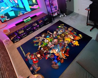 Game Characters Rug, Game Rug,  Characters Rug, Retro Game Rug, Game Room Rug, Game Decor, Gamer Gifts,Area Rug,Custom Rug,Personalized Rug