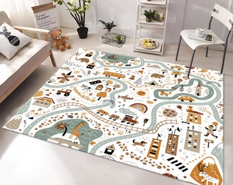 Play Rug,City Map Rug,Play Decor,Fun Rug,Kids Rug,Nursery Decor,Gift for Kids,Play Room Rug,Play Mat,Custom Rug,Personalized Gifts,Area Rugs