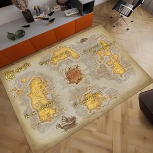 Carte du monde d'Azeroth, World of Warcraft, tapis carte, tapis sympas, tapis populaire, tapis fantastique, décoration de film, carpettes, tapis de chambre de garçons, cadeaux pour elle, chambre d'adolescent