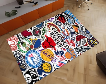 Nba Team Rug,Basketball Rug,Boys Room Rug,Cool Rugs,Sport Rug,Custom Rug,Area Rug,Personalized Rug,Hypebeast Rug,Unique Rug,Gift for Her