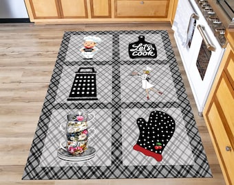 Rugs for Kitchen, Kitchen Supplies Rug, Non-Slip Rug, Washable Rug, Runner Rug,Modern Rug,Area Rug,Custom Rug,Kitchen Decor,Gifts for Mom