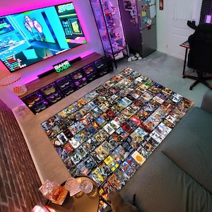 Video Games Rug, Retro Games Rug,Gaming Rug,Gamer Rug,Colorful Rug,Game Decor,Custom Rug,Retro Gaming,Arcade Game Rug,Area Rugs,Gaming Gifts