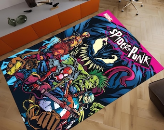 Marvel Rug, Spiderman Rug, Venom Rug, Themed Rug, Fantastic Rug, Area Rug, Kids Rug, Colorful Rug, Sci-Fi Rug, Gift for her, Unique Rug
