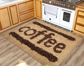 Coffee Rug, Washable Rug, Rugs for Kitchen, Non-Slip Rug, Kitchen Runner Rug, Modern Rug, Area Rug, Custom Rug, Kitchen Decor, Gifts for Mom