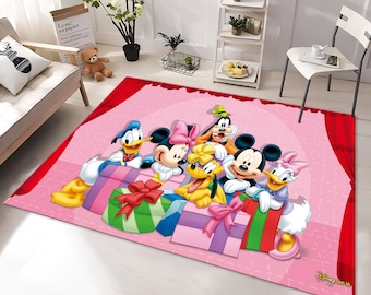 Cute Rug, Cartoon Rug, Mickey Mouse Rug, Minnie Mouse Rug,Soft Rug,Colorful Rug,Custom Rug,Nursery Rug,Area Rugs,Nursery Decor,Gift for Kids