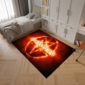Supernatural Rug, Movie Rug, Horror Rug, Fear Rug, Popular Rug, Horror Decor, Gothic Rug, Cool Rugs, Area Rugs, Boys Room Rug, Gifts for Him