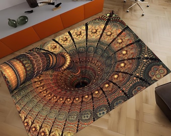 Optical illusion Rug, Illusion Rug, 3D Vortex Rug, Popular Rug, Home Decor, Area Rugs, Aesthetic Rug, Rugs for Living Room,Housewarming Gift
