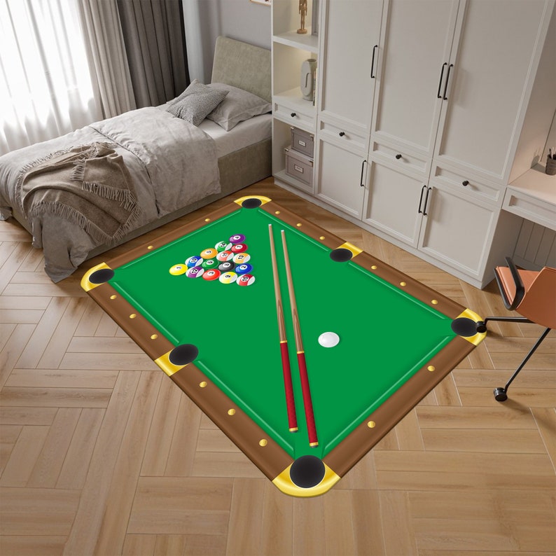 Billiards Table Rug,billiards Rug,game Rug,custom Rug,billiard Balls ...