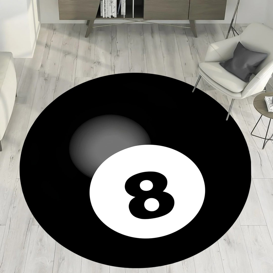 Ball Rug Rugug Billiards Ball Rug,8 Ball Rug,round Rug,sports Rug,game Rug,cool Rugs ...