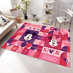 Minnie Mouse Rug, Mickey Mouse Rug,Children&#39;s Rug,Colorful Cartoon Rug,Custom Rug,Nursery Rug,Cute Rug,Area Rugs,Nursery Decor,Gift for Kids